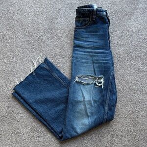 Zara High Waisted Distressed Women's Mom Jeans